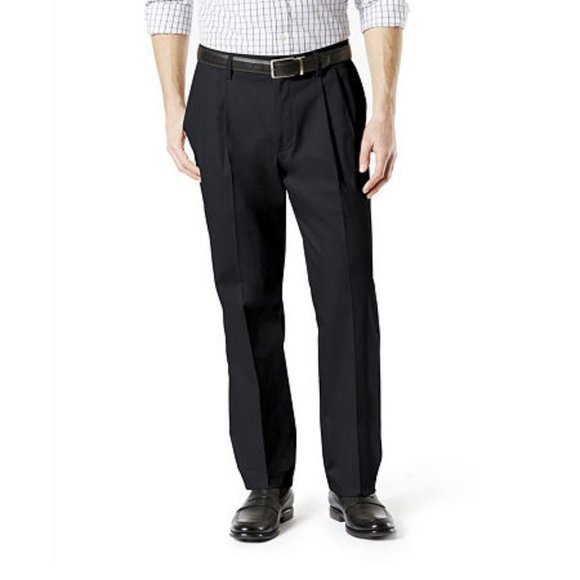 Dockers Pants Dockers Mens Signature Lux Cotton Pleated Creased